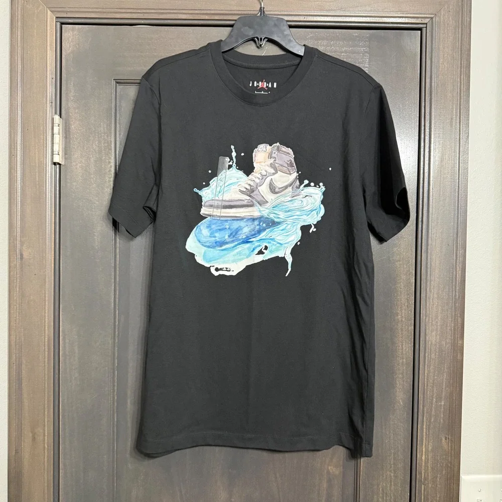 Jordan NWT Mens Air Jordan 1 Splash Graphic T-Shirt‎ Black IB3355-010 Size L